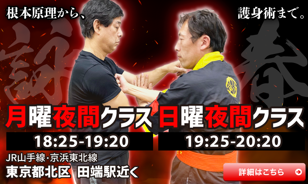 詠春拳練習会 日曜夜間 月曜夜間